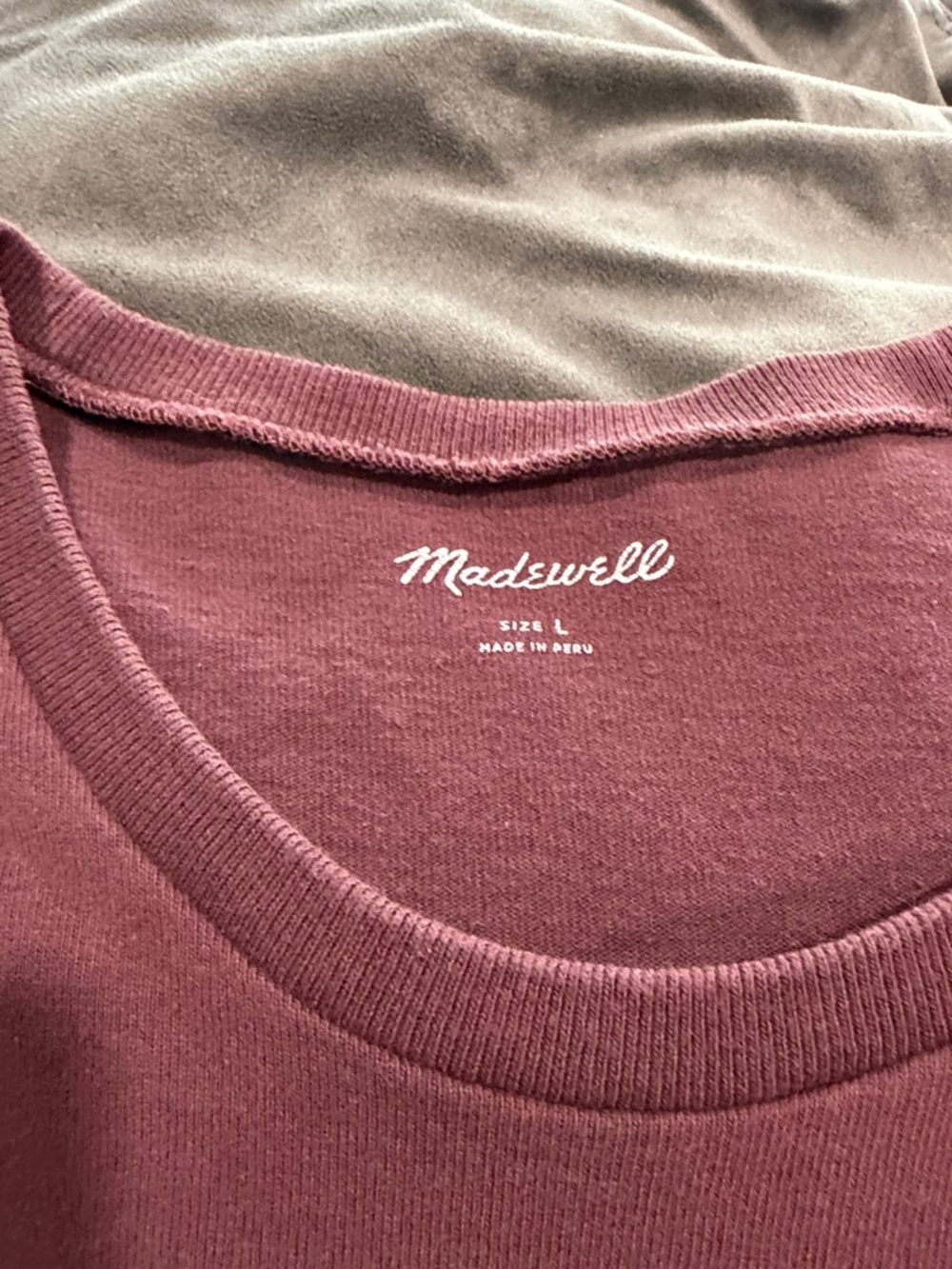 Madewell Allday Crewneck Pocket Tee Wine Men Size L - Picture 4 of 11